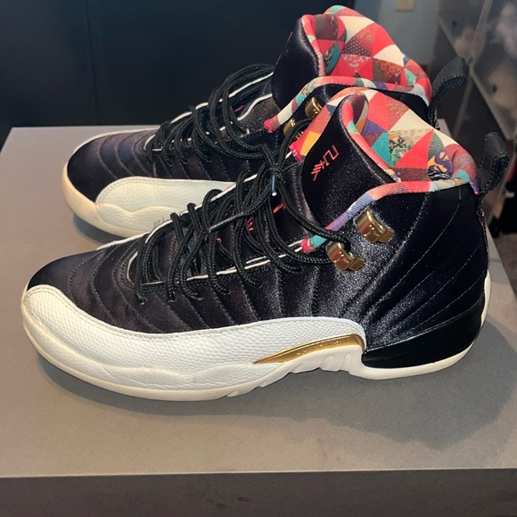 Black and white Chinese new year Jordan 12 kids size